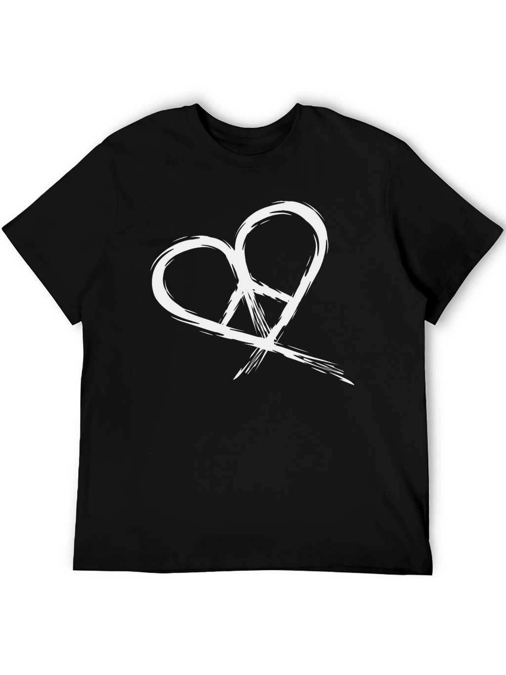 Heart Peace Sign Graphic Tee - Black