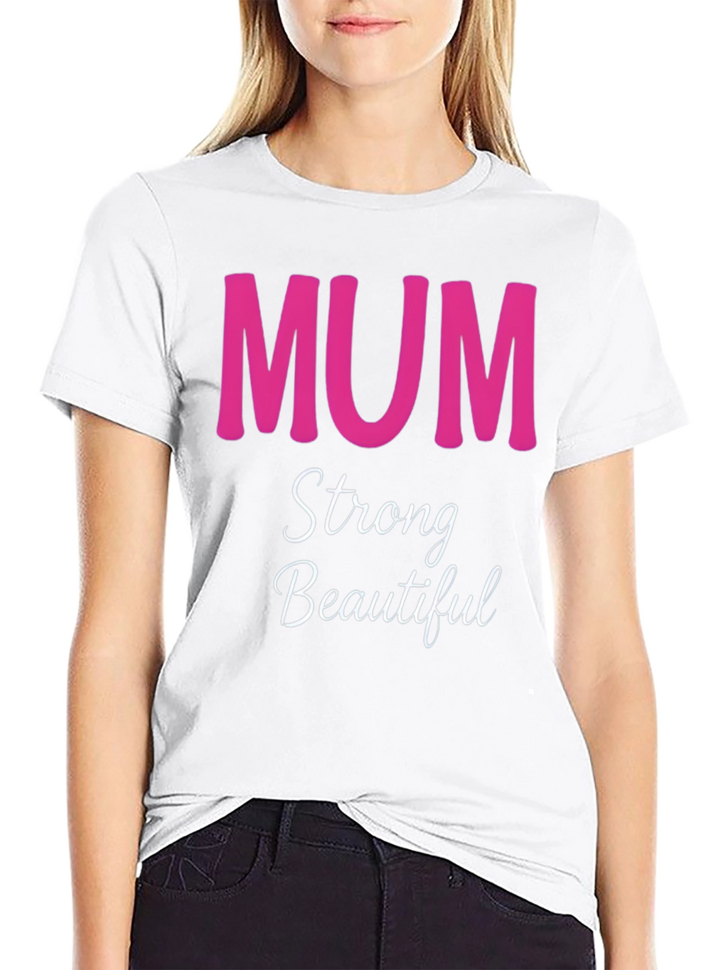 Mum Strong Beautiful Black T-Shirt