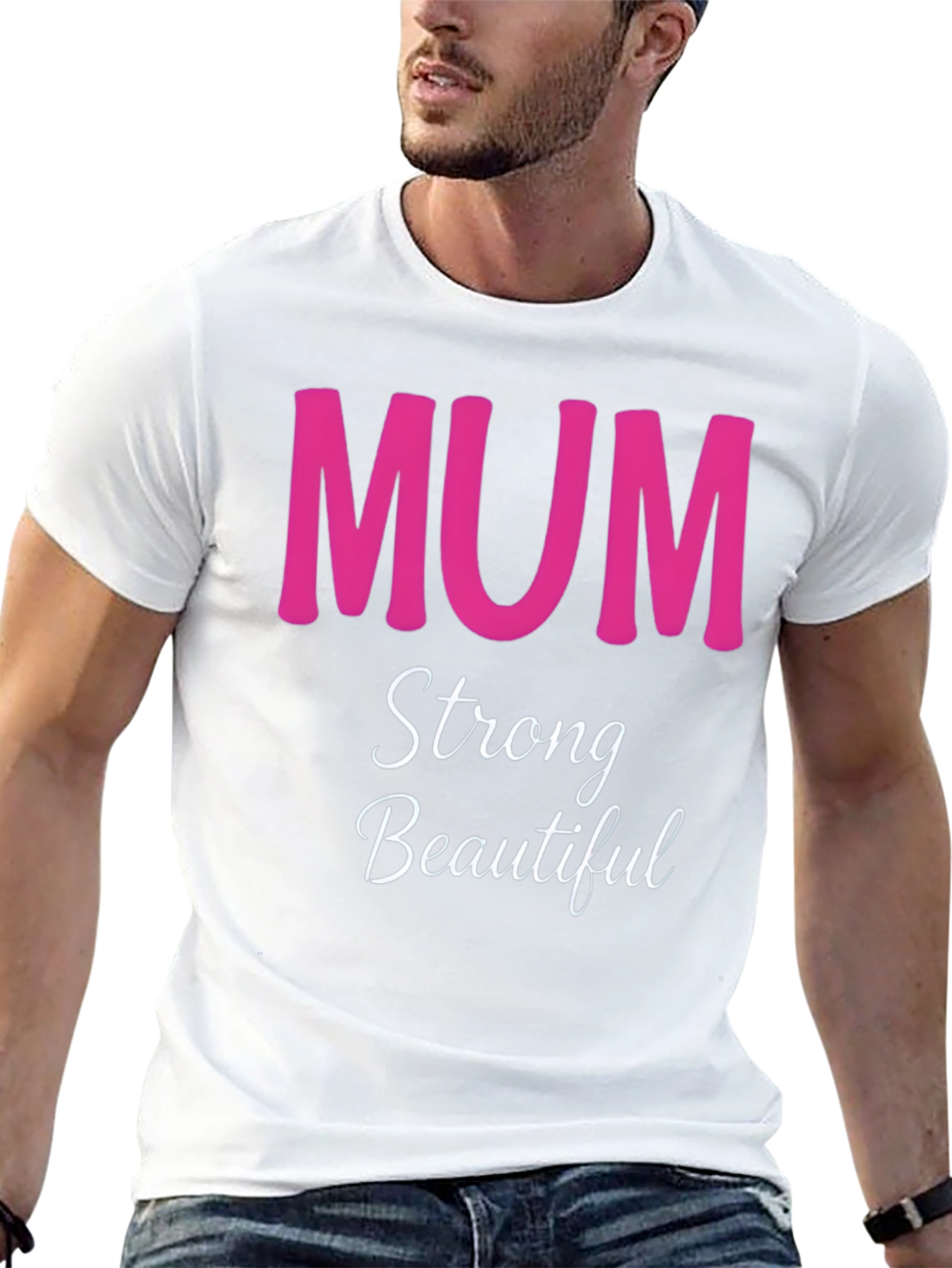 Mum Strong Beautiful Black T-Shirt