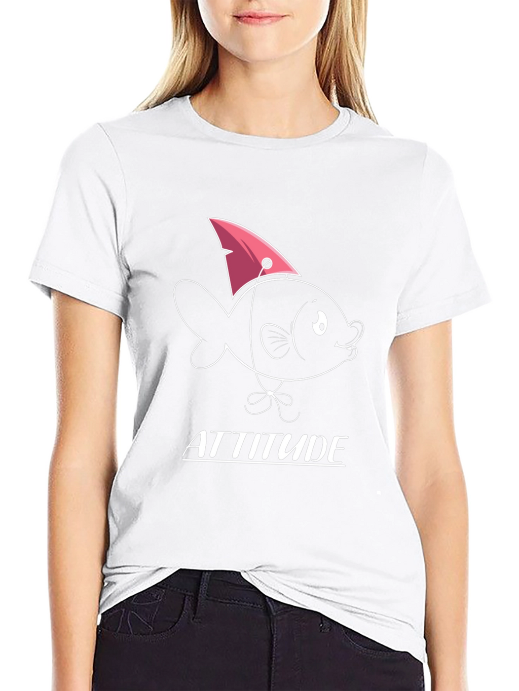 Attitude Fish Graphic T-Shirt - Mens Black Tee