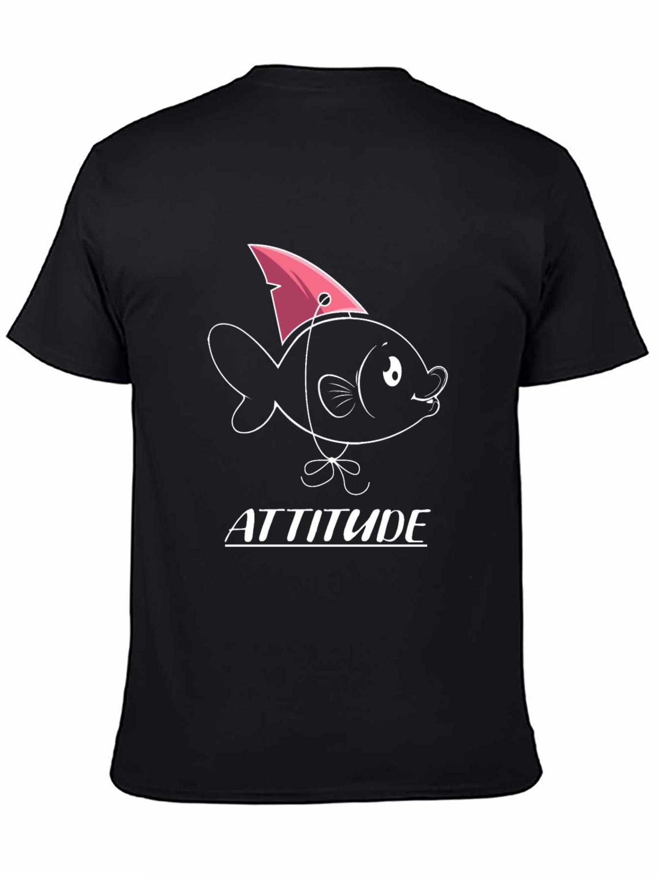 Attitude Fish Graphic T-Shirt - Mens Black Tee