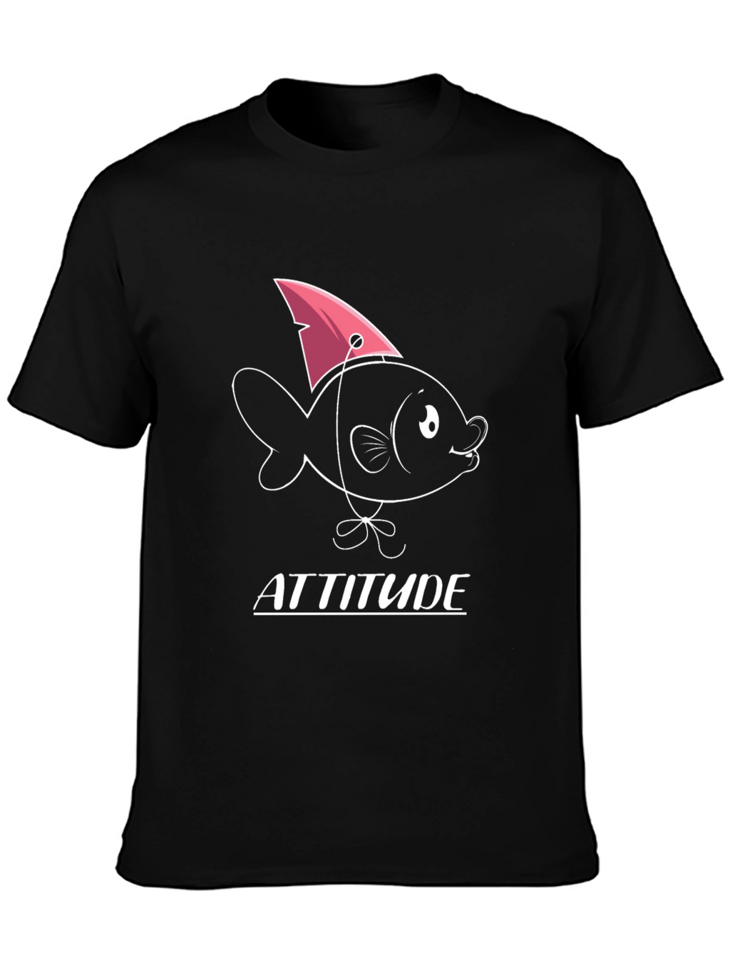 Attitude Fish Graphic T-Shirt - Mens Black Tee
