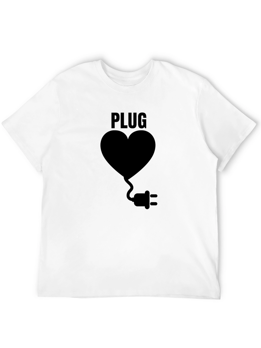 Plug Heart Black Graphic Tee