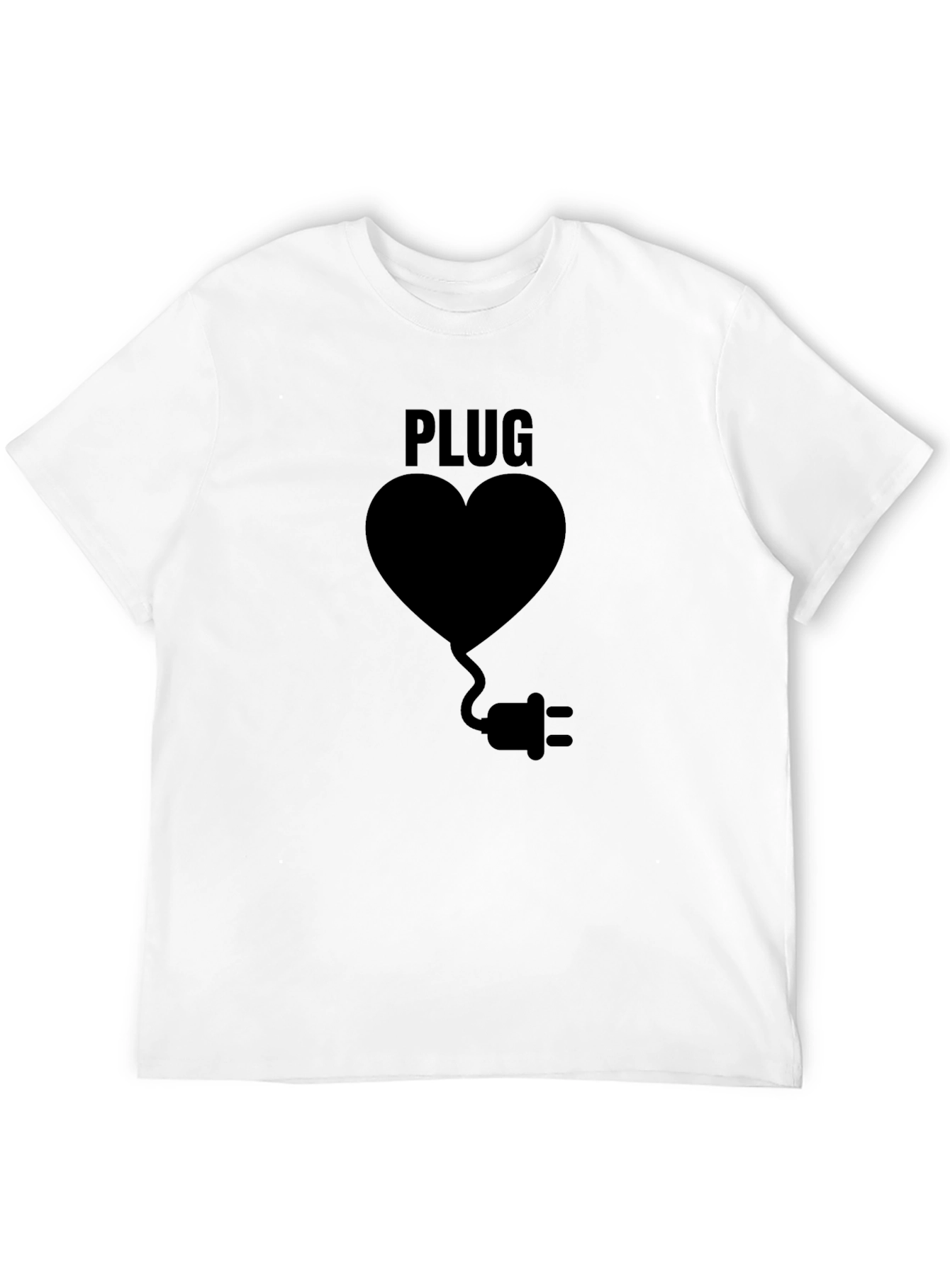 Plug Heart Black Graphic Tee