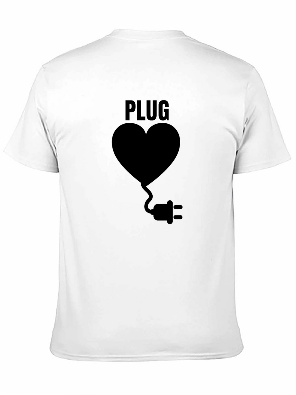 Plug Heart Black Graphic Tee