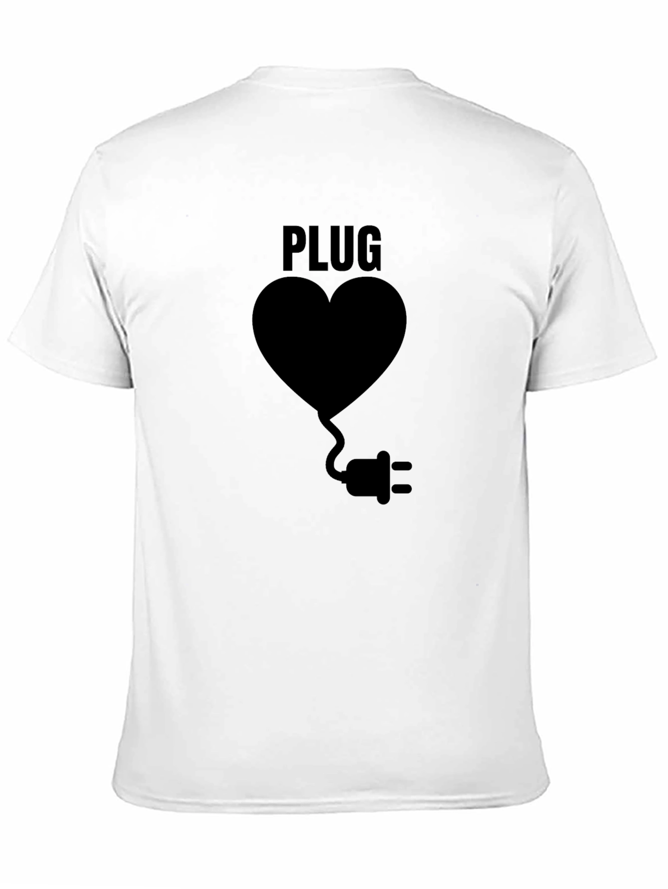 Plug Heart Black Graphic Tee