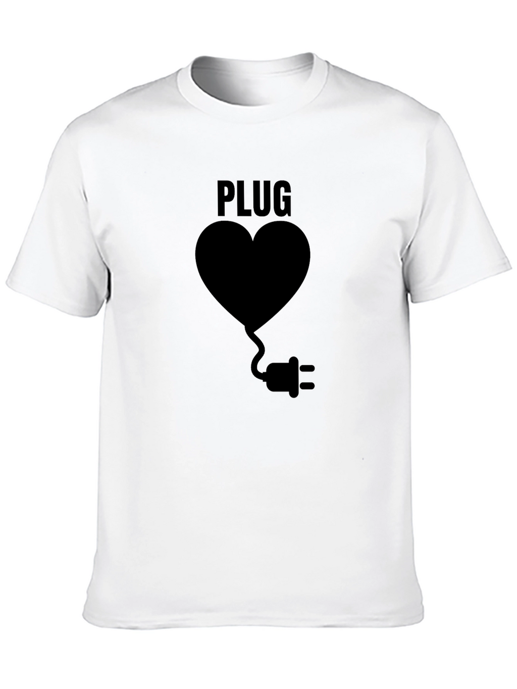 Plug Heart Black Graphic Tee
