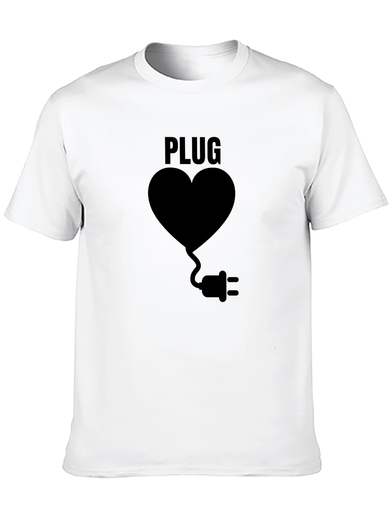 Plug Heart Black Graphic Tee