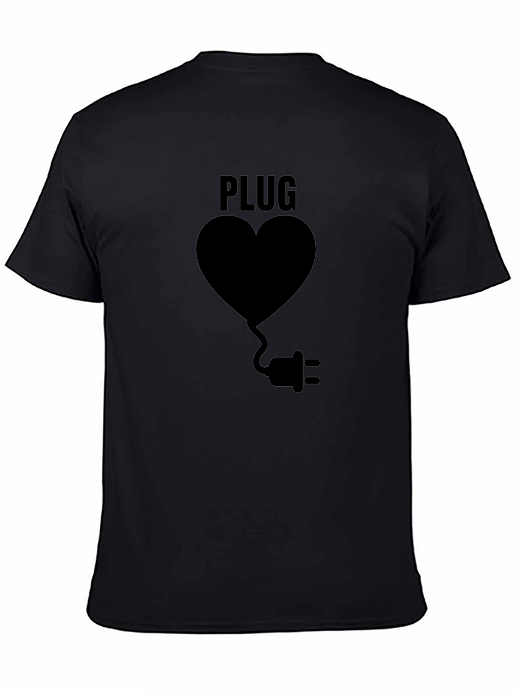 Plug Heart Black Graphic Tee