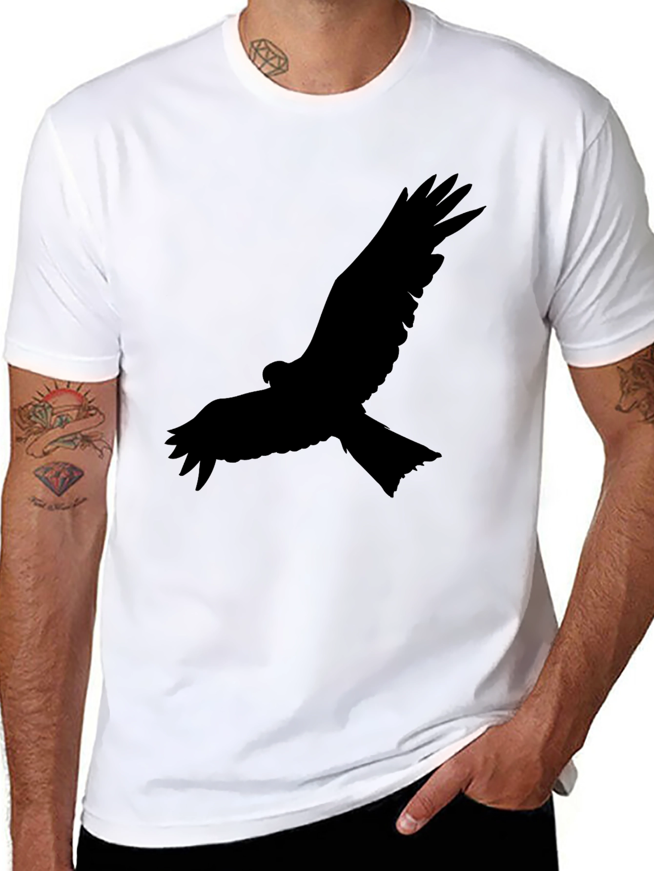 Black Bird Graphic Tee - Mens Crew Neck T-Shirt