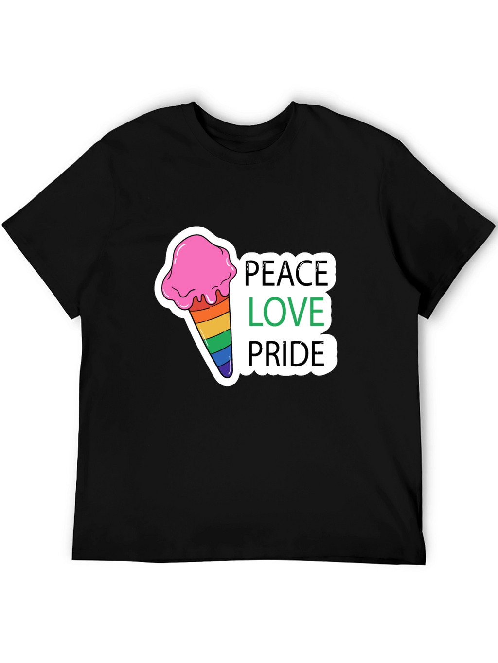 Peace Love Pride Rainbow Ice Cream T-Shirt