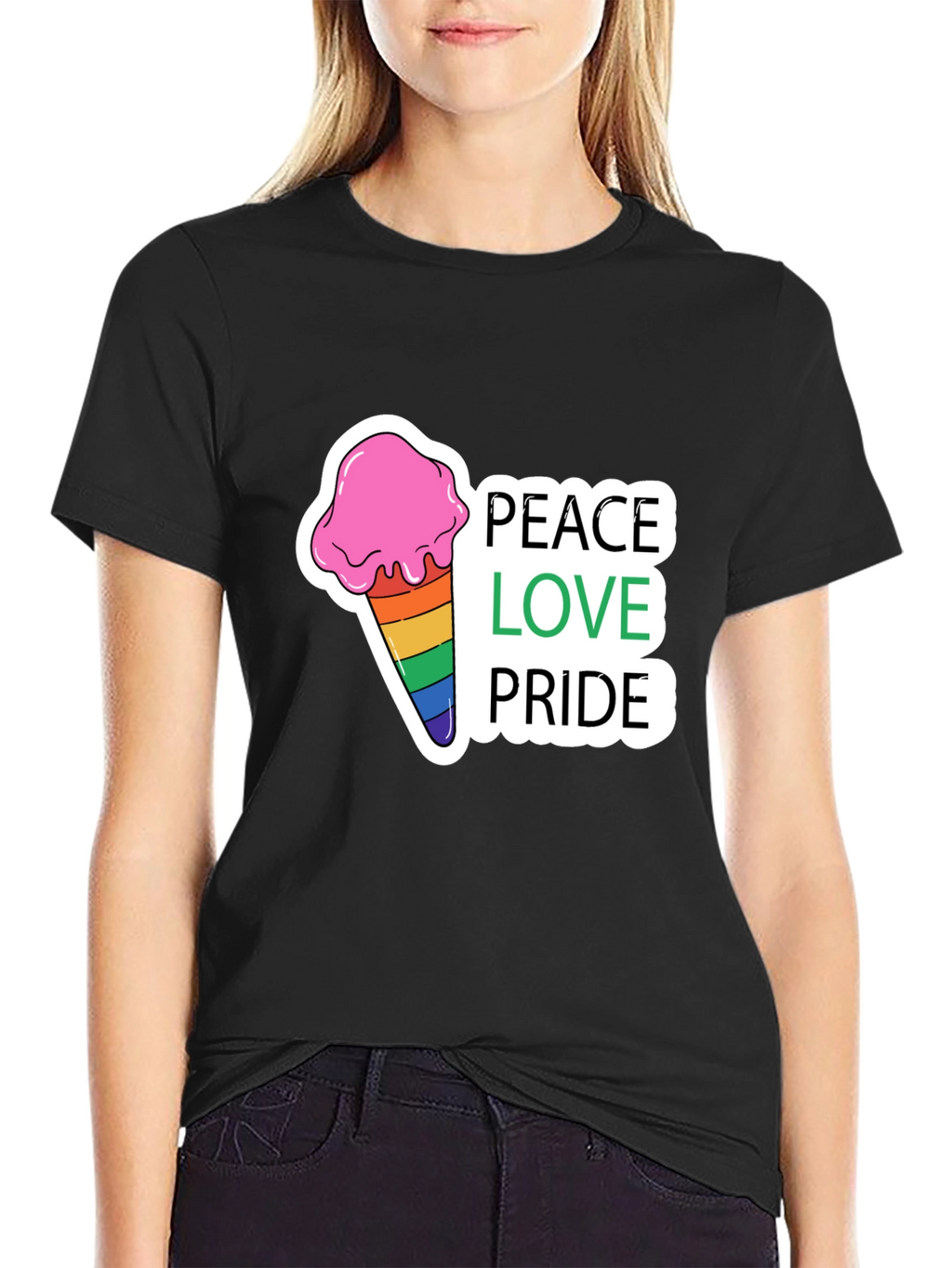 Peace Love Pride Rainbow Ice Cream T-Shirt