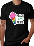 Peace Love Pride Rainbow Ice Cream T-Shirt