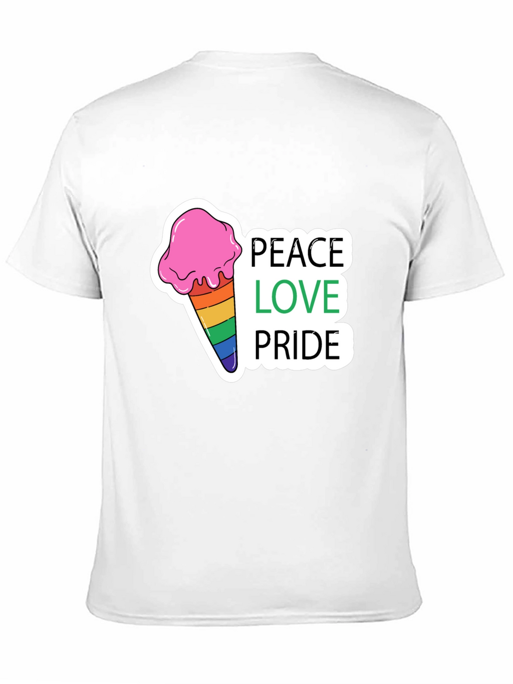 Peace Love Pride Rainbow Ice Cream T-Shirt