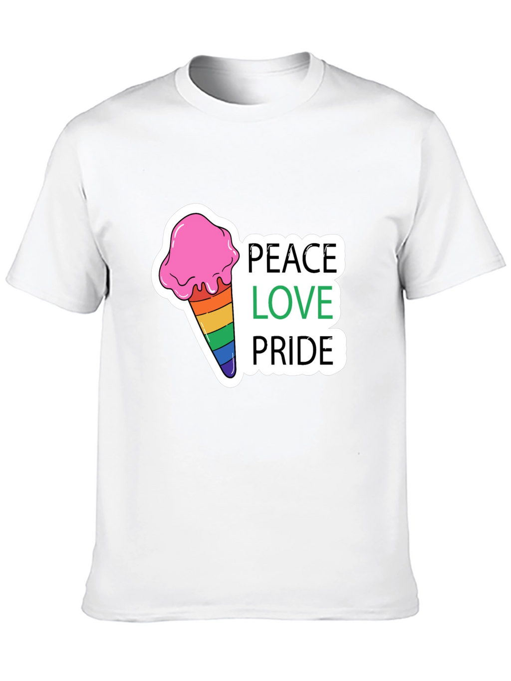 Peace Love Pride Rainbow Ice Cream T-Shirt