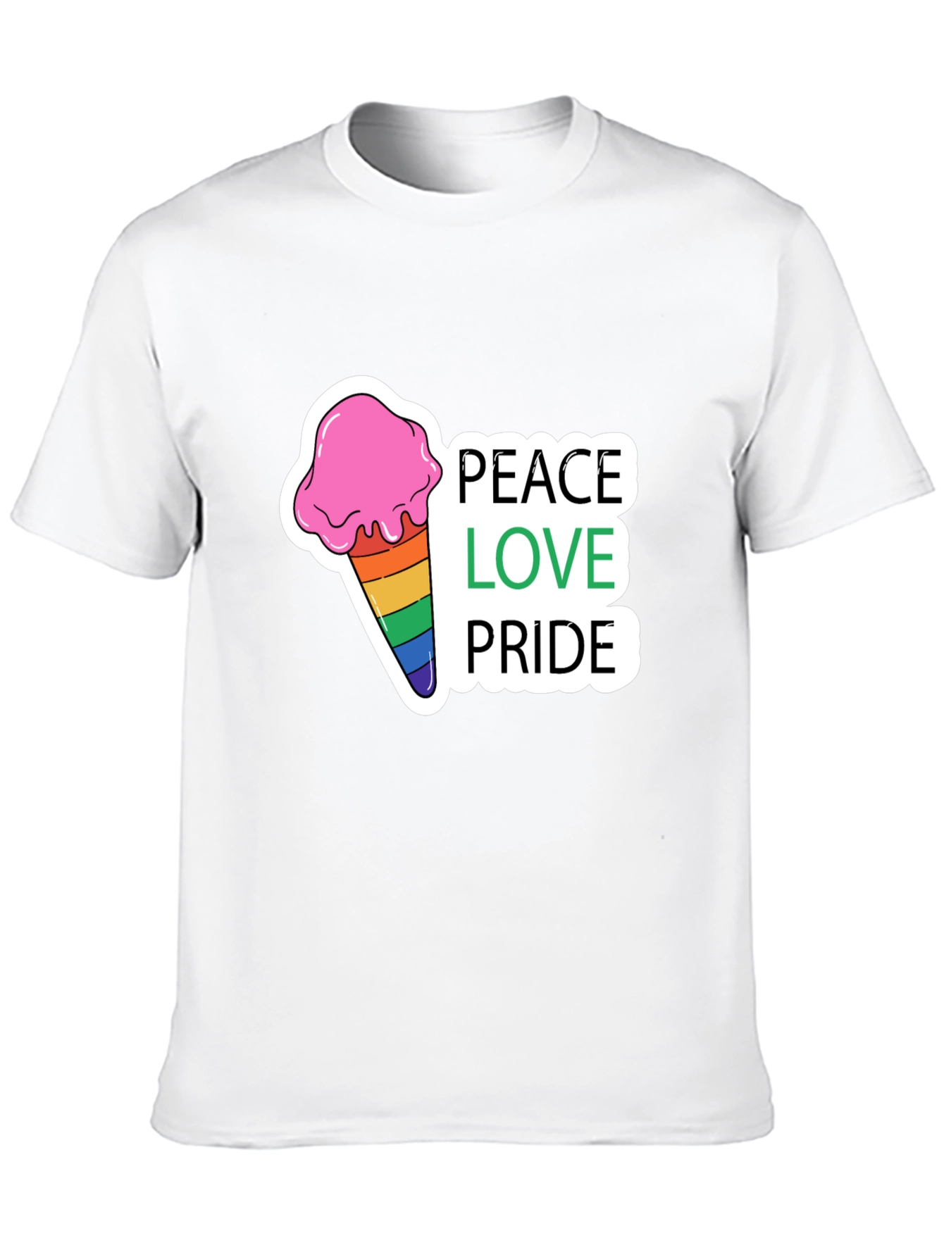 Peace Love Pride Rainbow Ice Cream T-Shirt