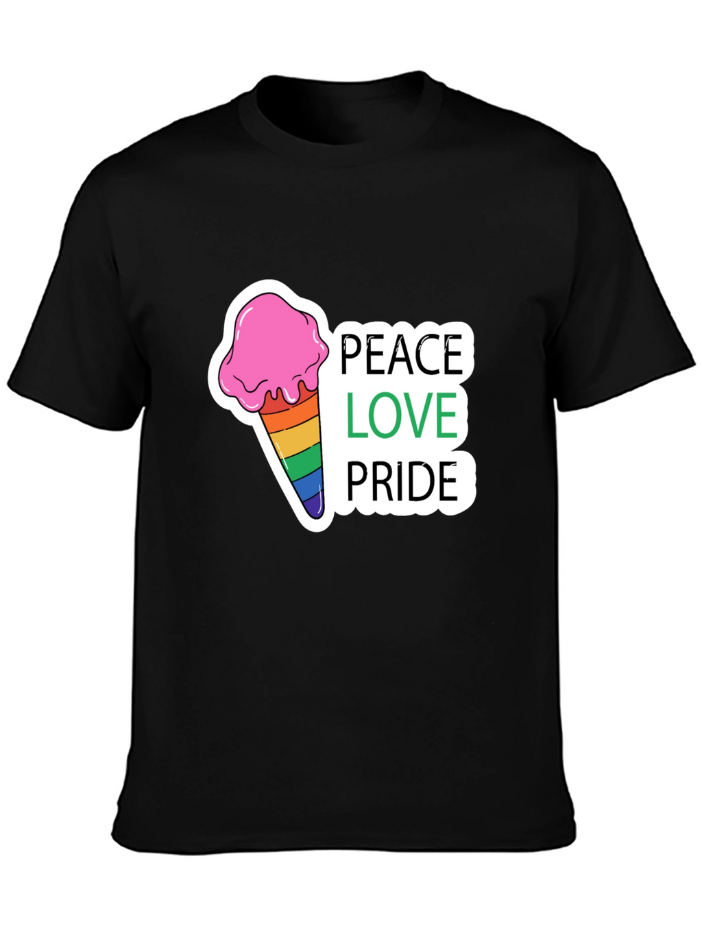 Peace Love Pride Rainbow Ice Cream T-Shirt
