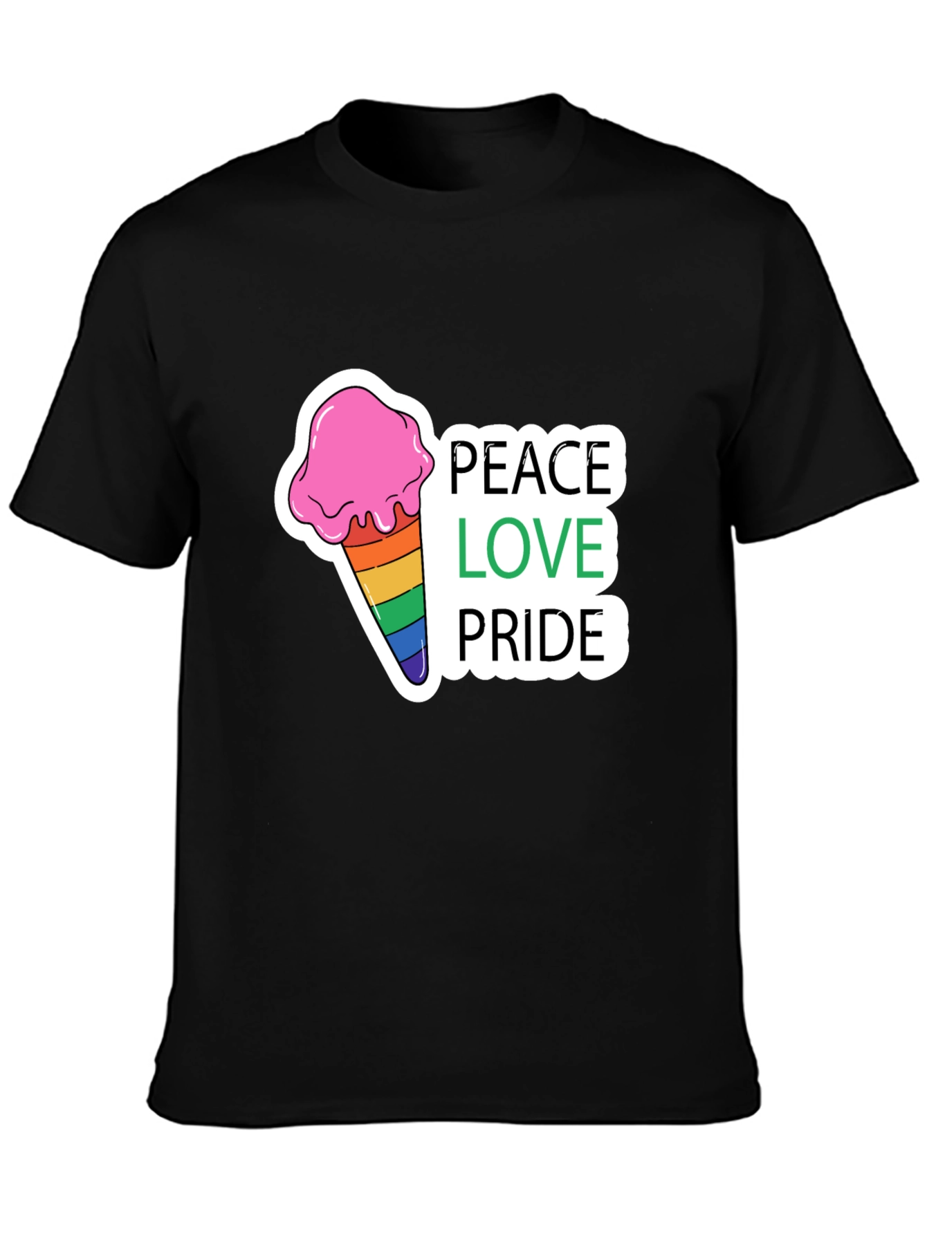 Peace Love Pride Rainbow Ice Cream T-Shirt