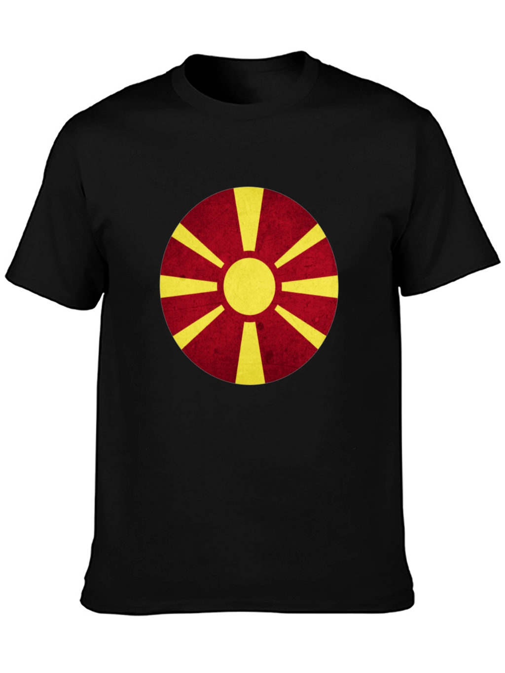 Macedonia Flag Graphic Tee - Black Cotton Shirt