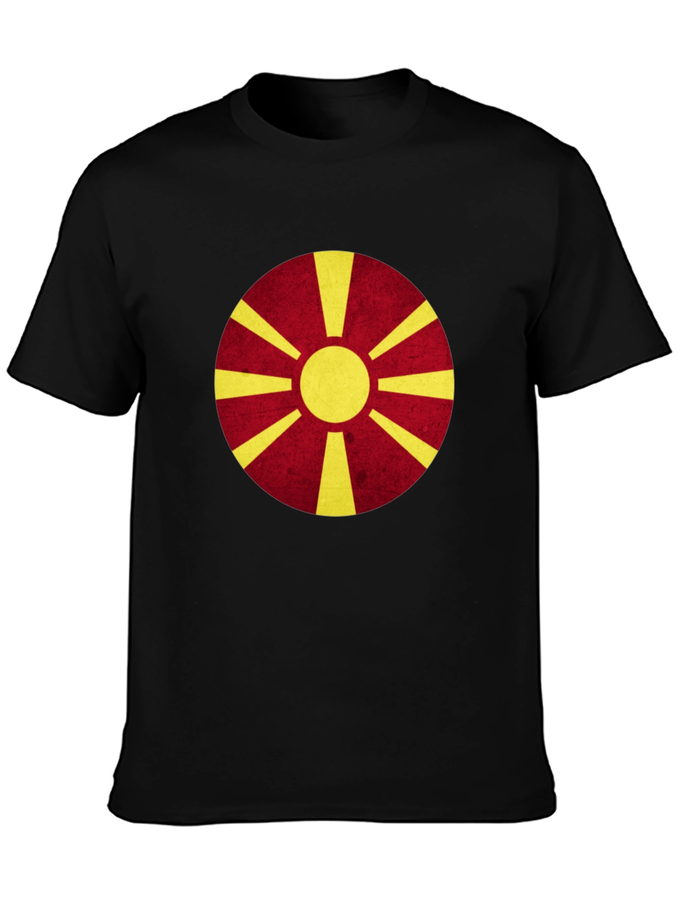 Macedonia Flag Graphic Tee - Black Cotton Shirt