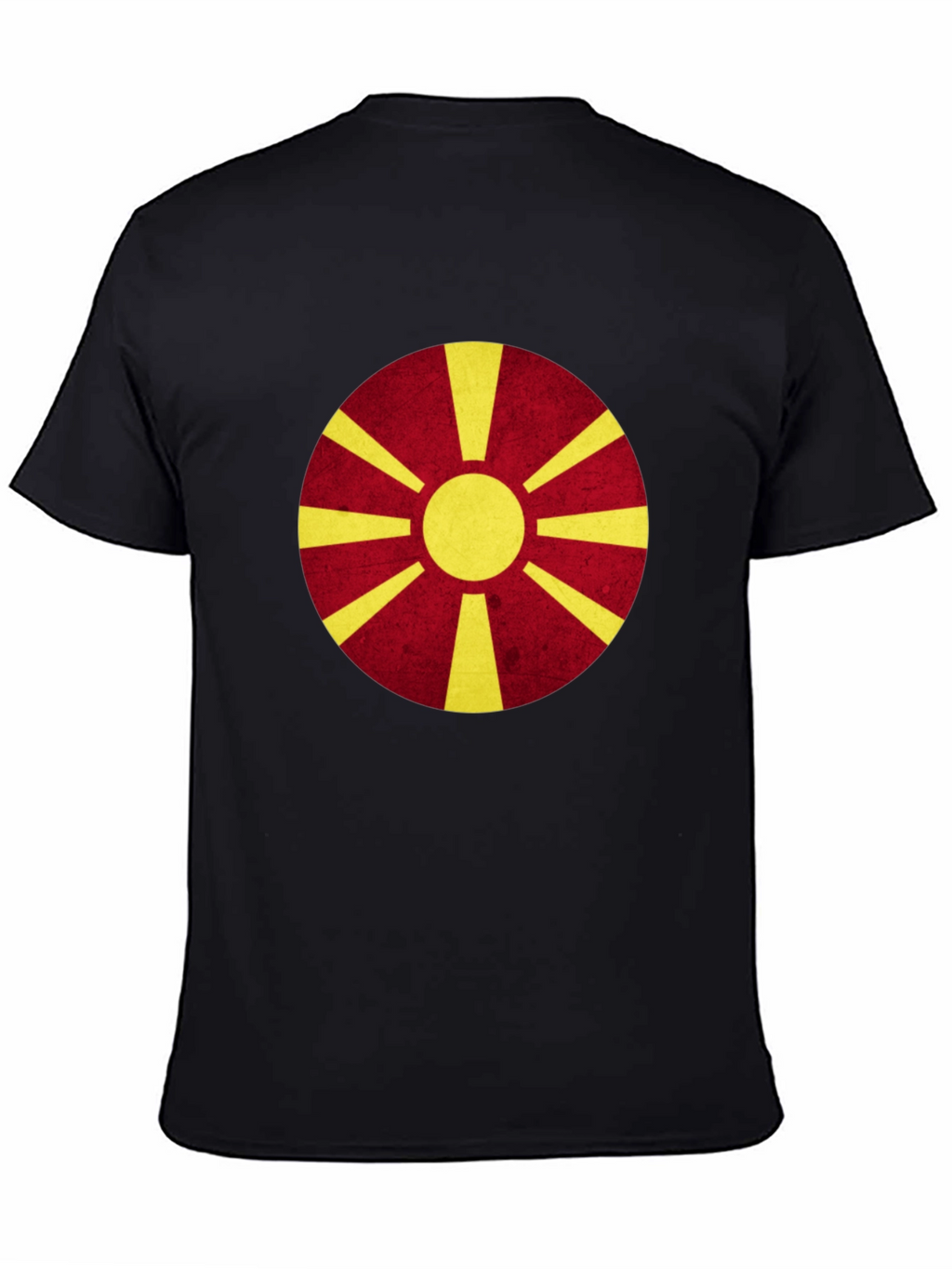 Macedonia Flag Graphic Tee - Black Cotton Shirt