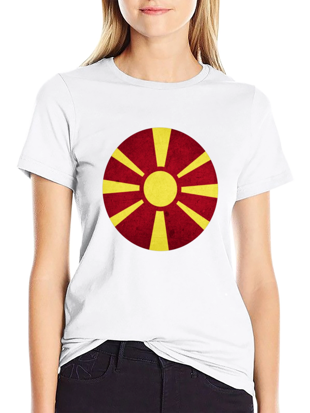 Macedonia Flag Graphic Tee - Black Cotton Shirt