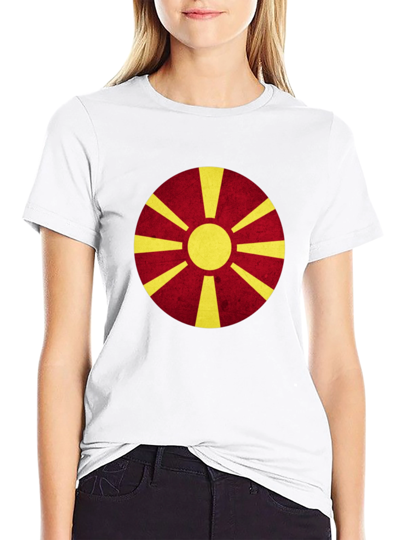 Macedonia Flag Graphic Tee - Black Cotton Shirt