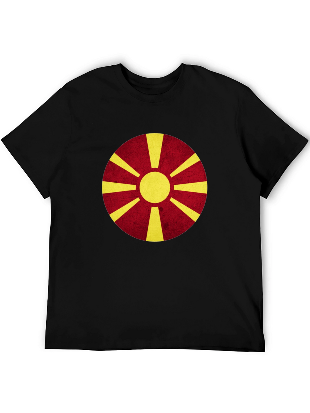 Macedonia Flag Graphic Tee - Black Cotton Shirt