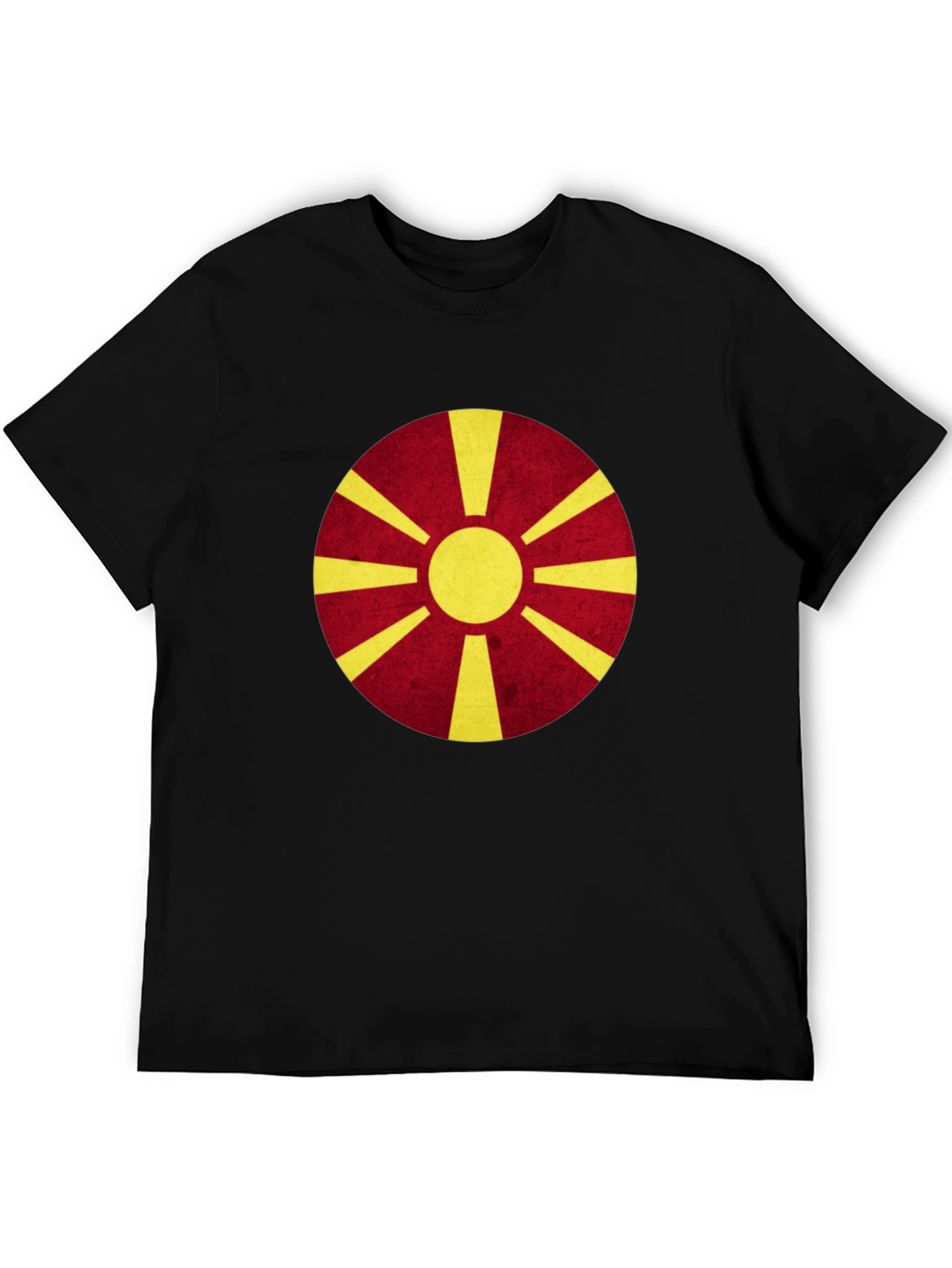 Macedonia Flag Graphic Tee - Black Cotton Shirt