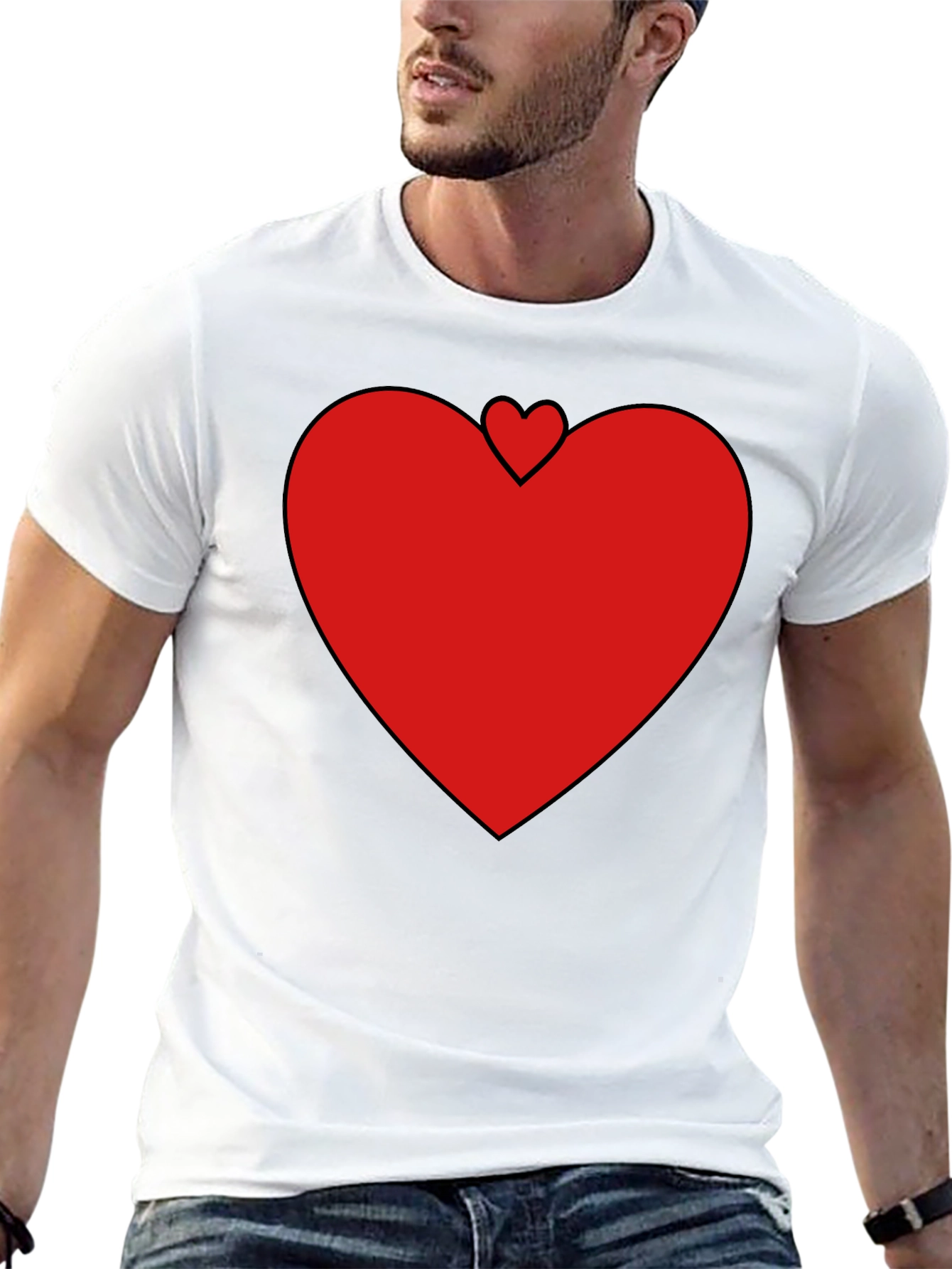 Heart Within a Heart Black Tee