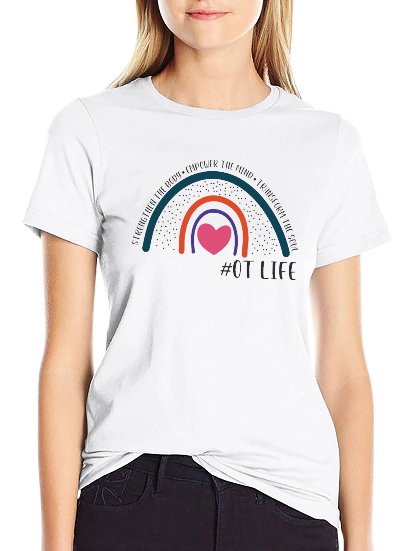 OT Life Rainbow Graphic T-Shirt - Occupational Therapist Tee