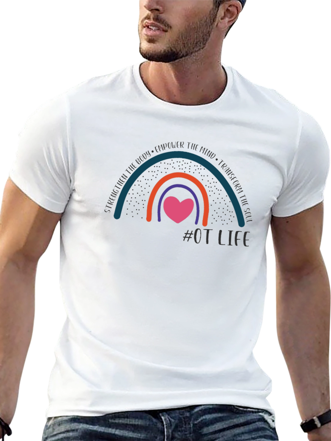 OT Life Rainbow Graphic T-Shirt - Occupational Therapist Tee