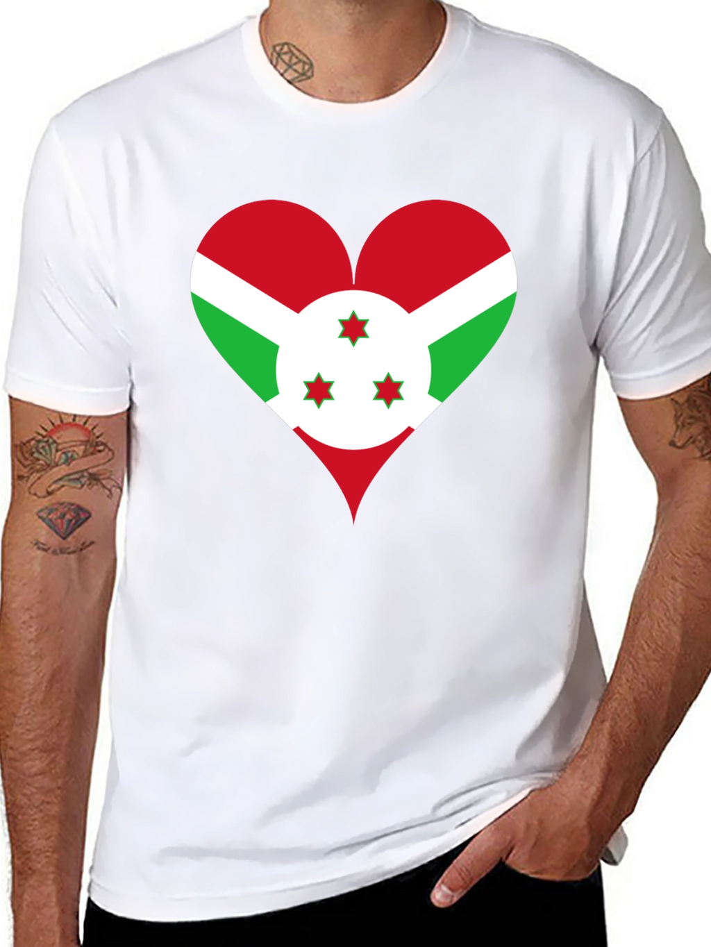 Burundi Flag Heart T-Shirt - Show Your Love!