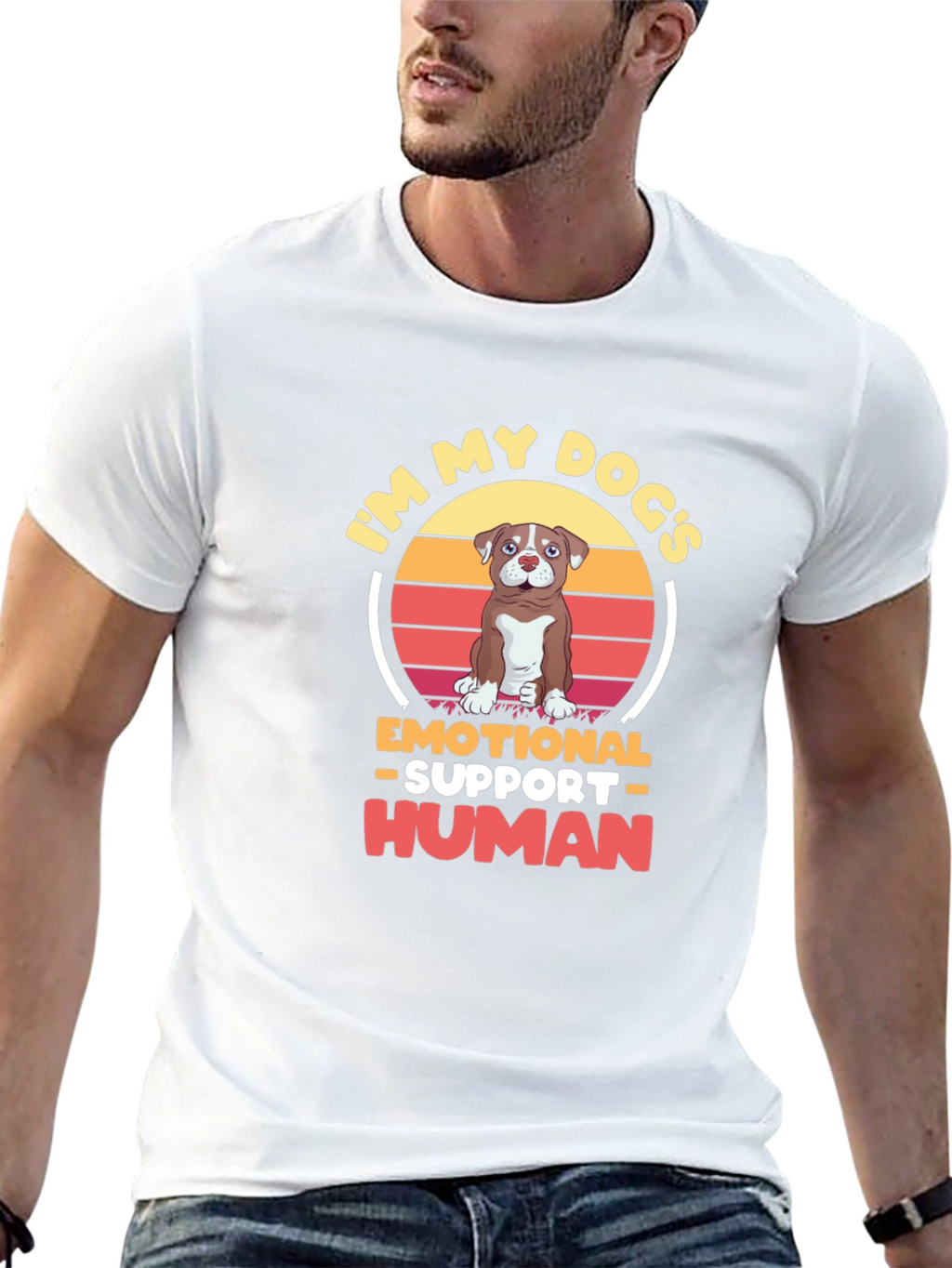 Emotional Support Human Dog T-Shirt