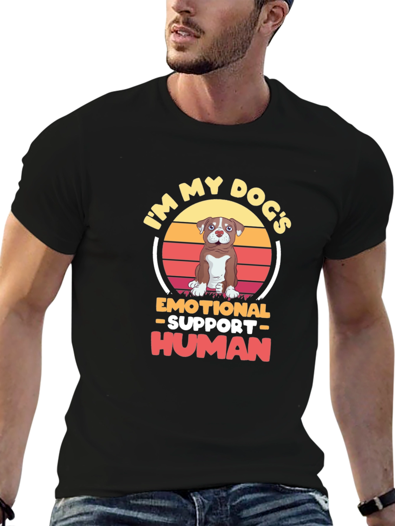Emotional Support Human Dog T-Shirt