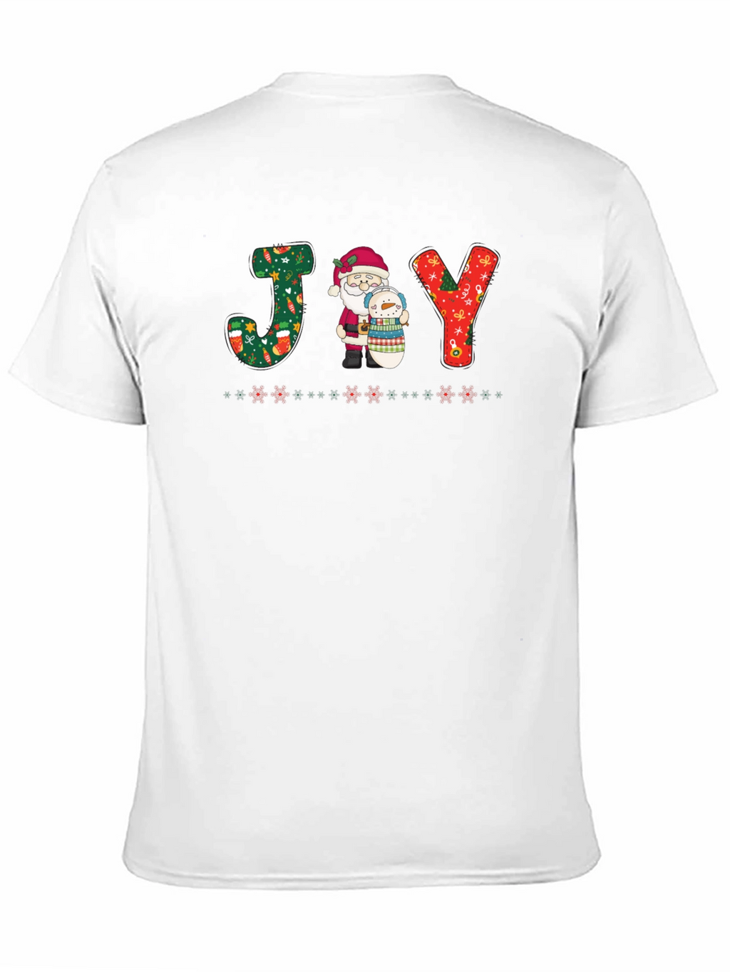 JOY Santa & Snowman Christmas Graphic T-Shirt