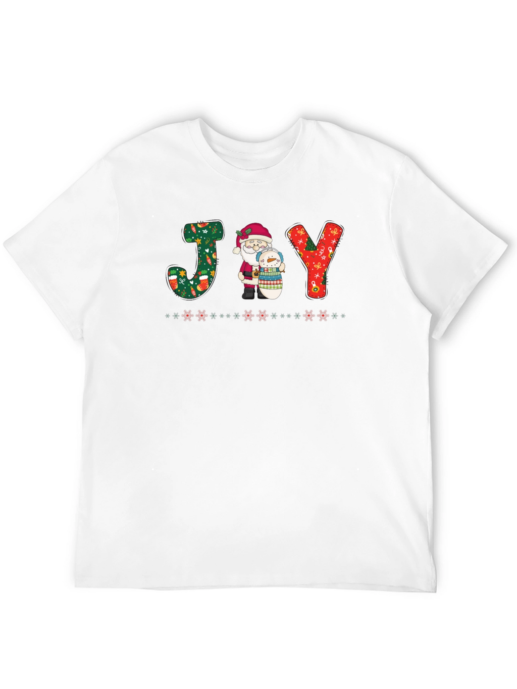 JOY Santa & Snowman Christmas Graphic T-Shirt