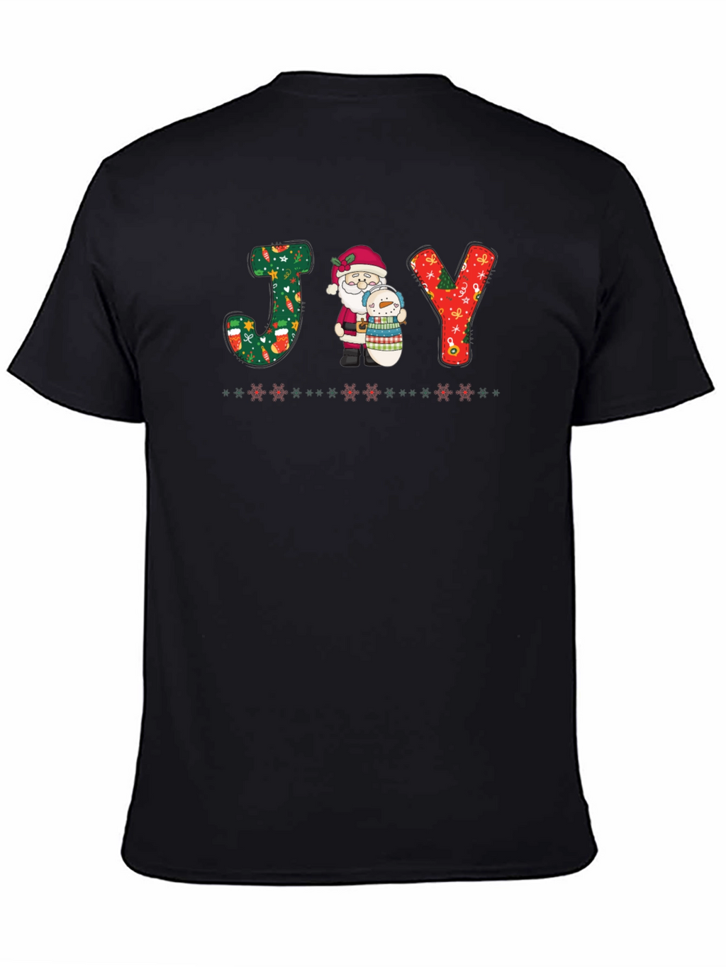 JOY Santa & Snowman Christmas Graphic T-Shirt