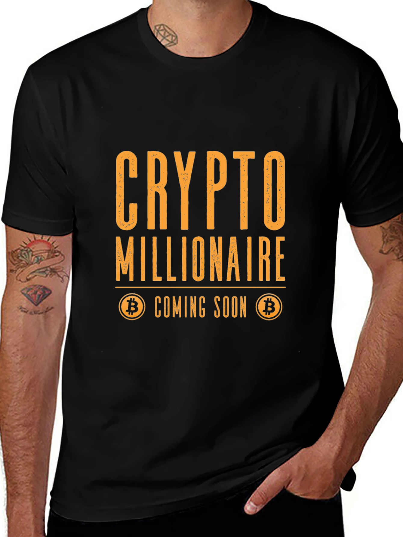 Crypto Millionaire Graphic T-Shirt - Bitcoin Enthusiast Tee
