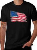 American Flag Graphic Print T-Shirt