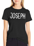 Personalized JOSEPH Text Black T-Shirt