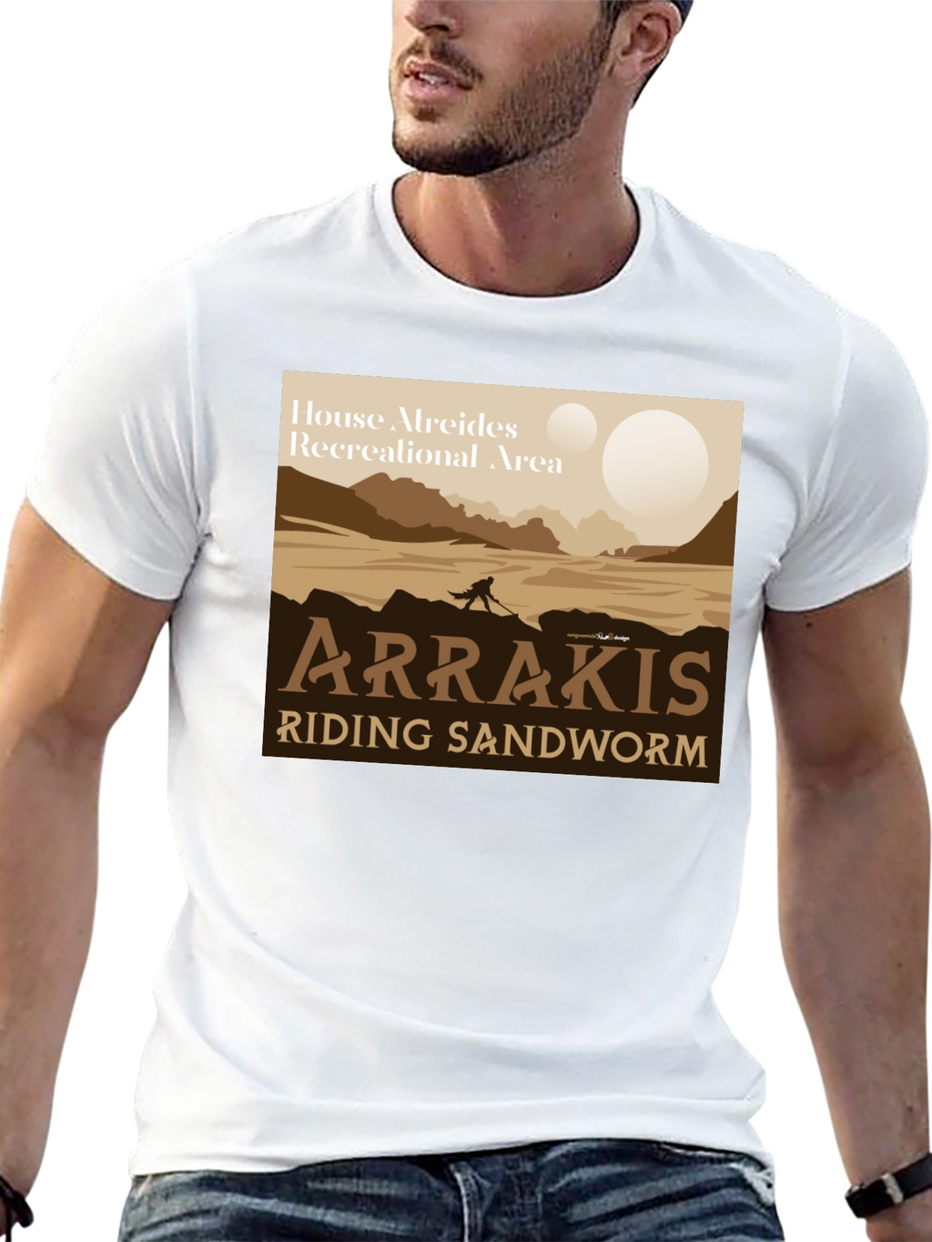 Arrakis Riding Sandworm T-Shirt - Dune Inspired Tee