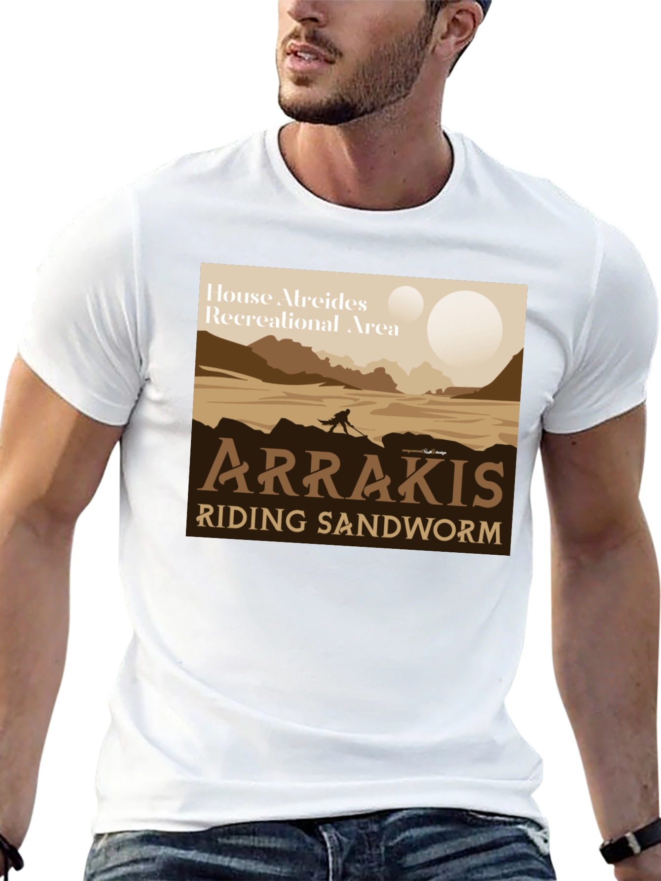 Arrakis Riding Sandworm T-Shirt - Dune Inspired Tee