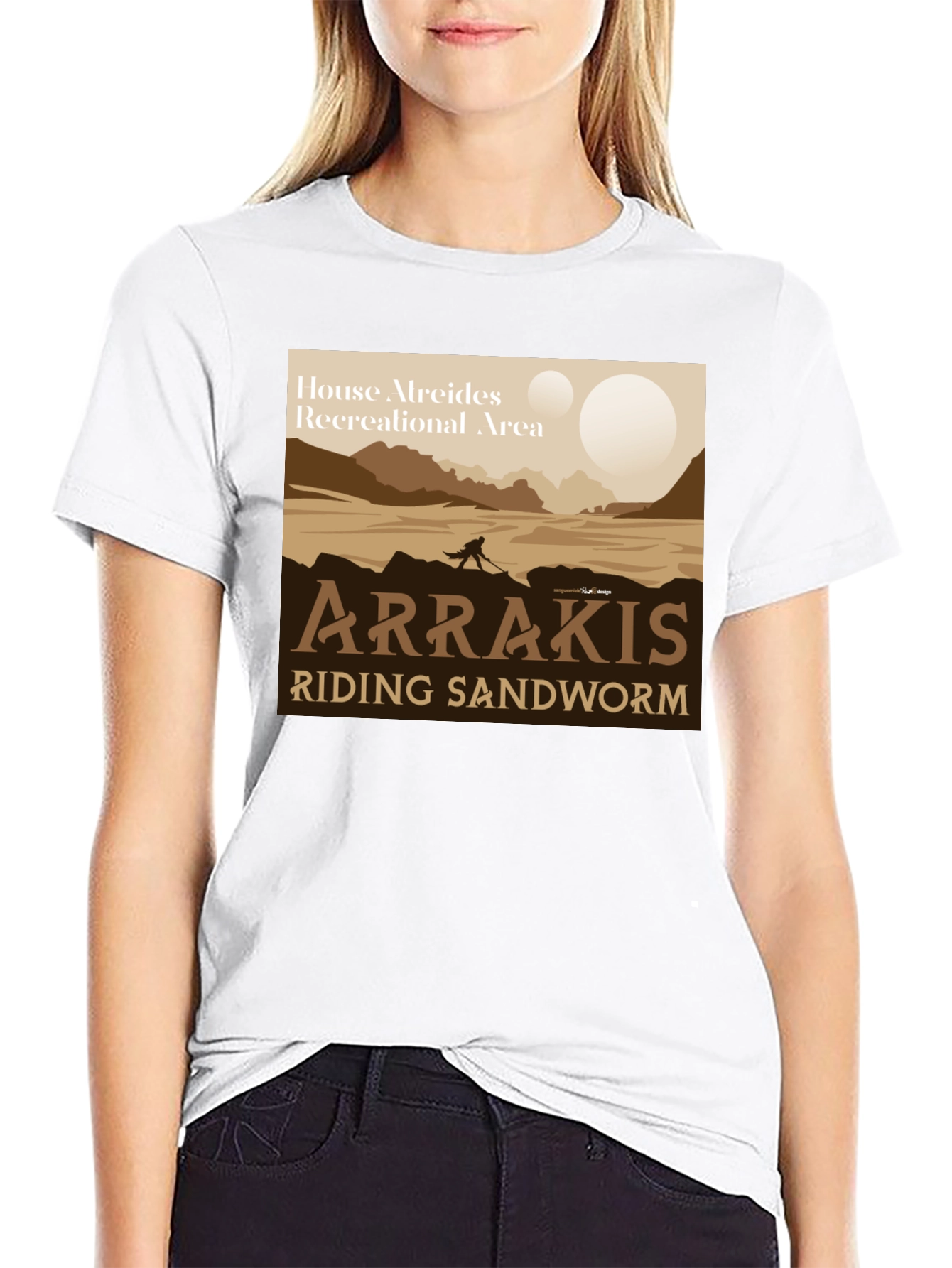 Arrakis Riding Sandworm T-Shirt - Dune Inspired Tee