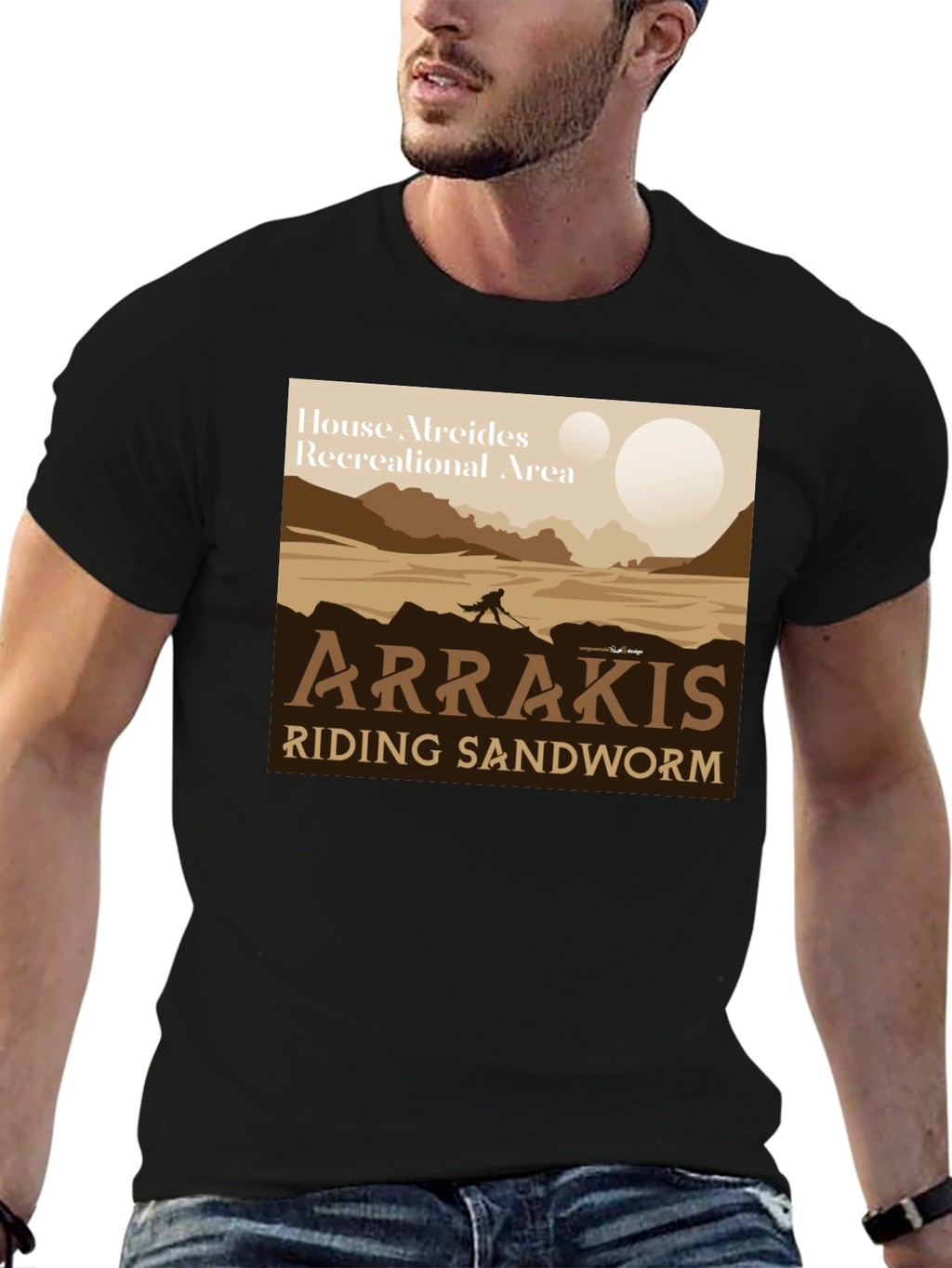Arrakis Riding Sandworm T-Shirt - Dune Inspired Tee