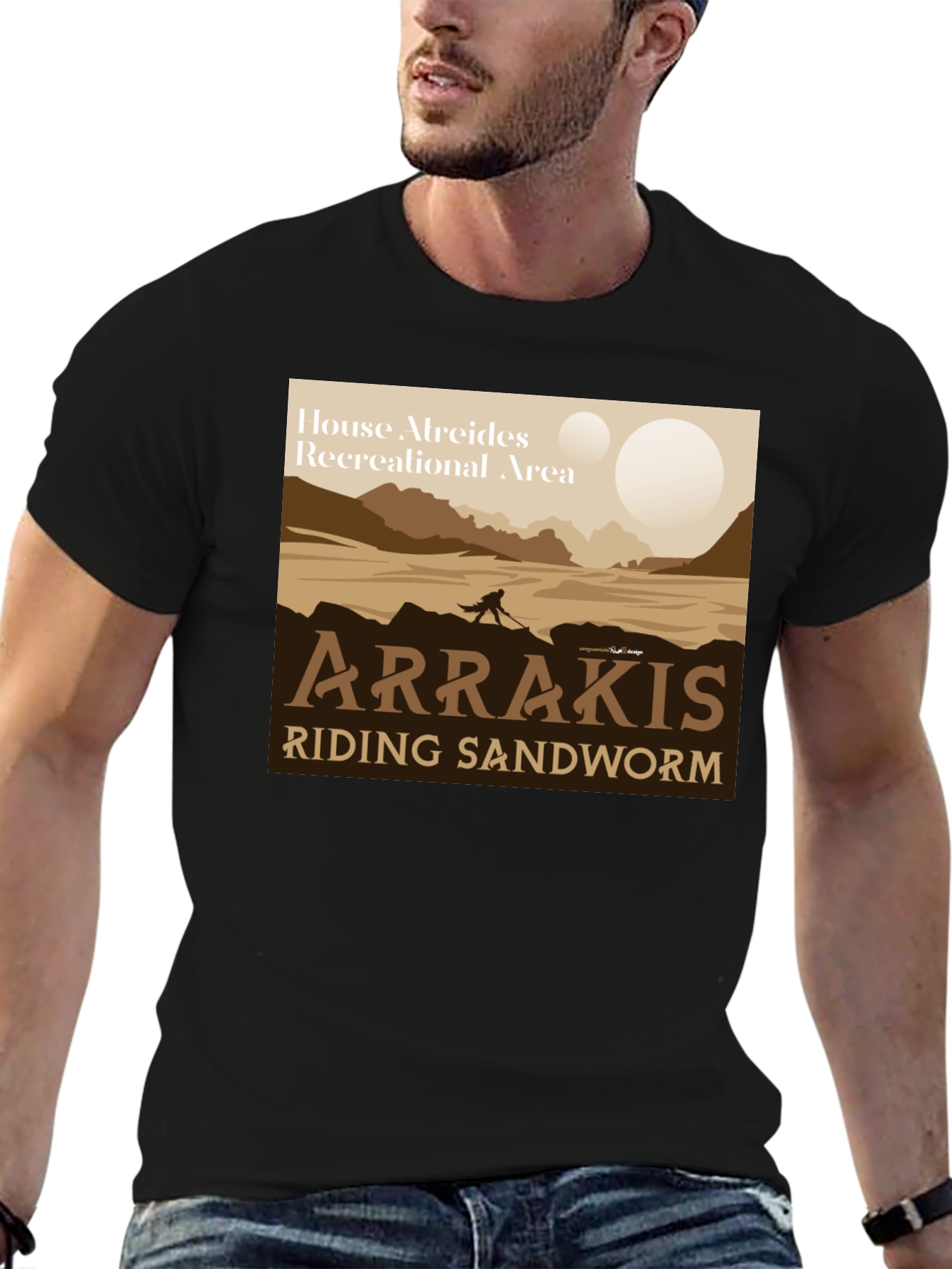 Arrakis Riding Sandworm T-Shirt - Dune Inspired Tee