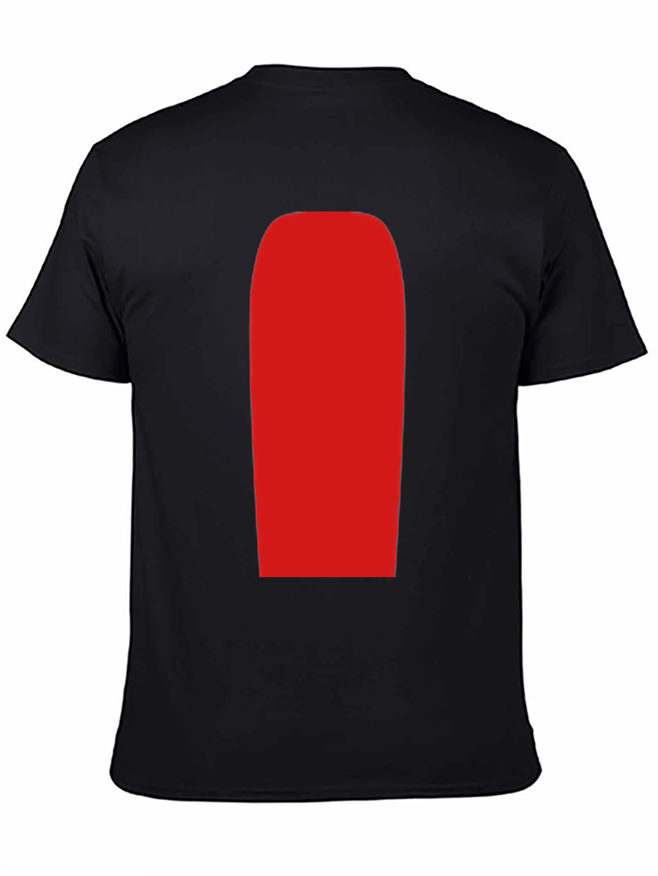 Mens Black T-Shirt with Red Rectangle Graphic