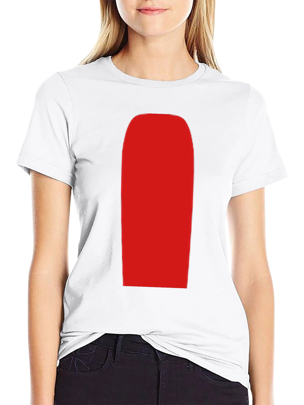 Mens Black T-Shirt with Red Rectangle Graphic