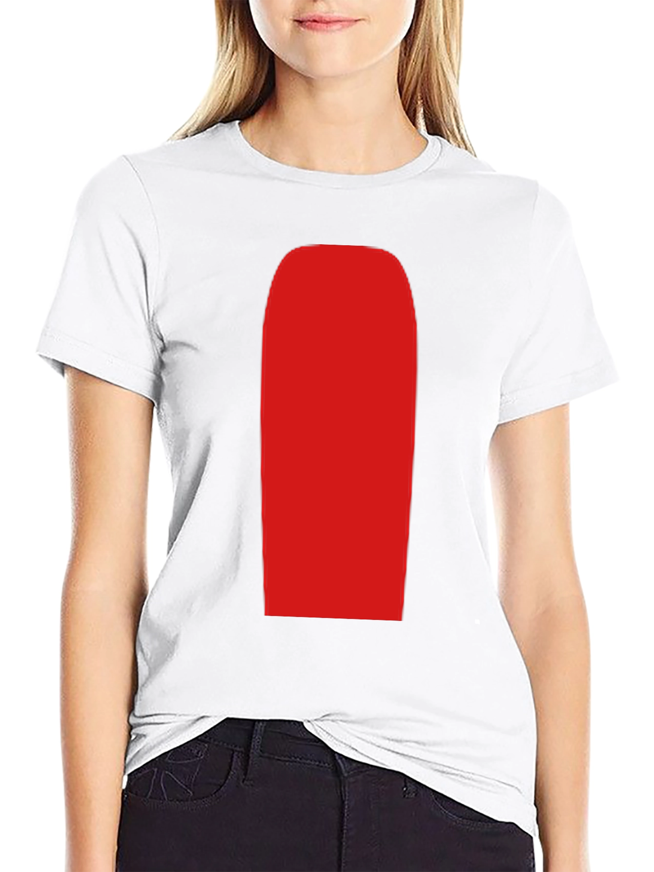 Mens Black T-Shirt with Red Rectangle Graphic