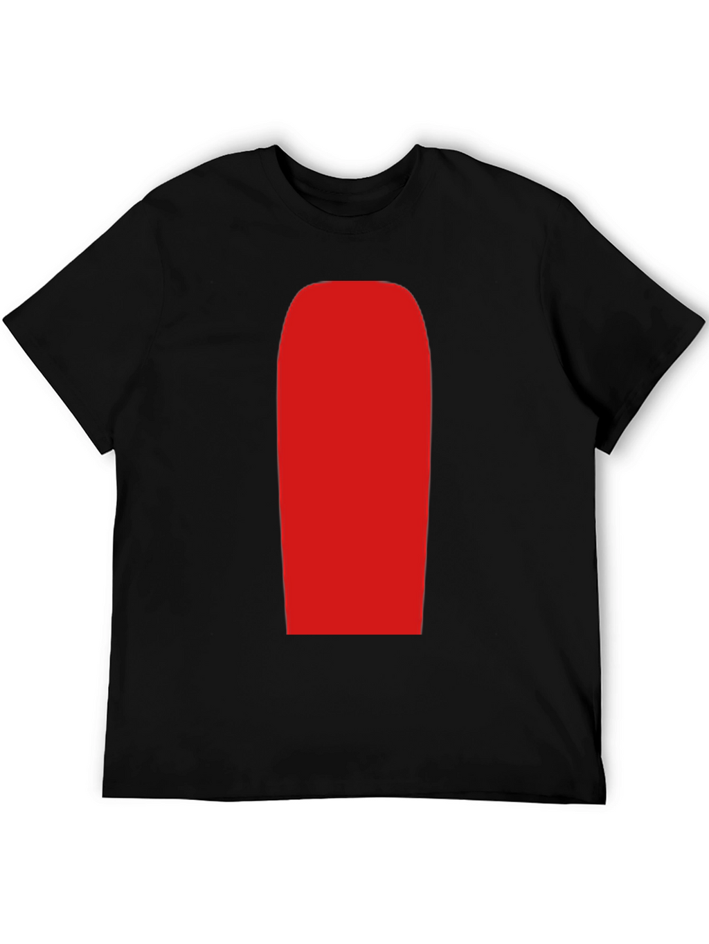 Mens Black T-Shirt with Red Rectangle Graphic